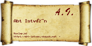 Abt István névjegykártya